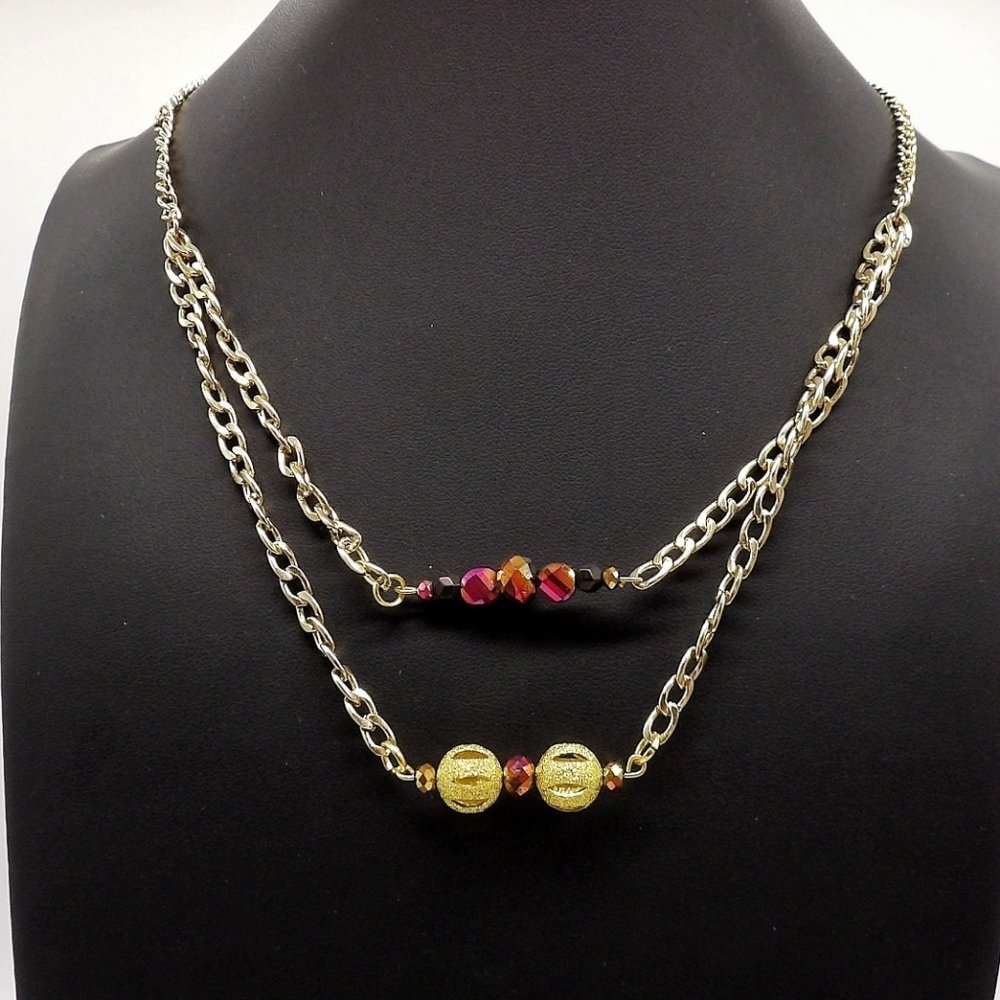 🆕️ Firey Crystals Chain Necklace a1